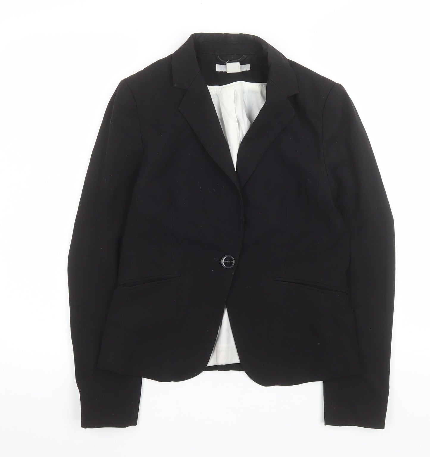 H&M Women’s Black Tailored Blazer Size 8 Regular Fit One Button