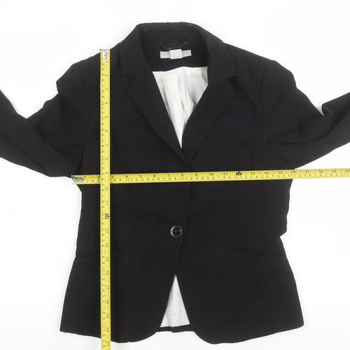 H&M Women’s Black Tailored Blazer Size 8 Regular Fit One Button