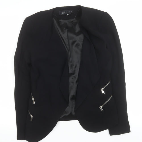 Zara Woman Black Slim Fit Tailored Blazer Jacket UK 8