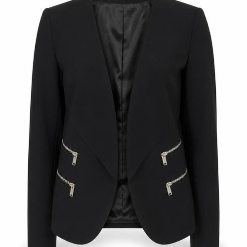 Zara Woman Black Slim Fit Tailored Blazer Jacket UK 8