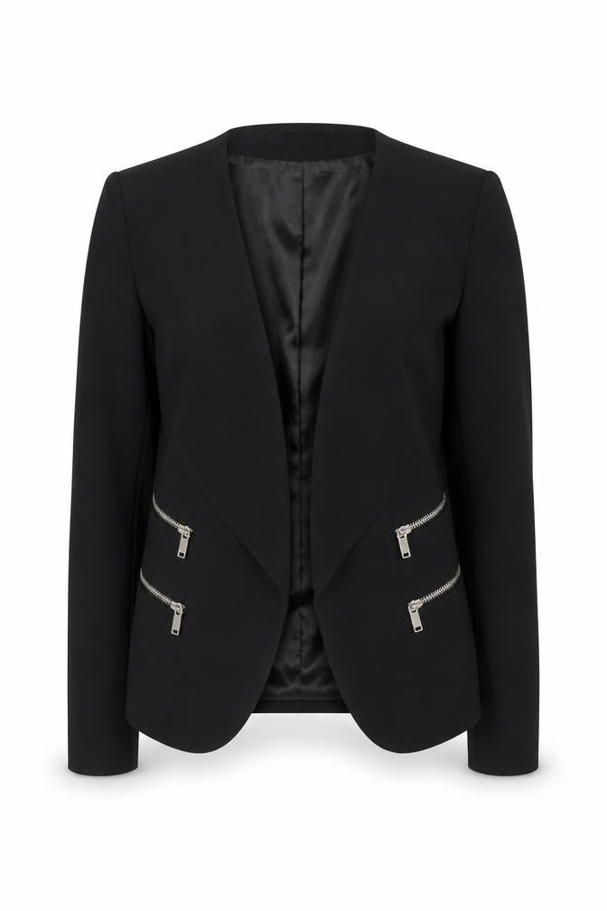 Zara Woman Black Slim Fit Tailored Blazer Jacket UK 8