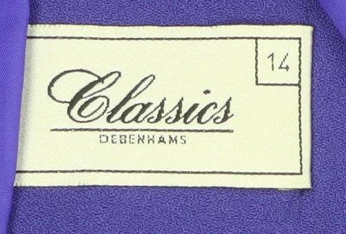 Debenhams Classics Purple Women's Size 14 Blazer Jacket Lined