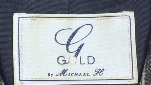Gold by Michael K Women Beige Check Viscose Blazer Size 12