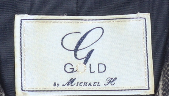 Gold by Michael K Women Beige Check Viscose Blazer Size 12