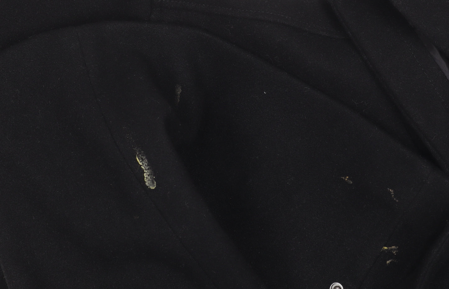 Topshop Unisex Black Long Hooded Polyester Overcoat Size 34