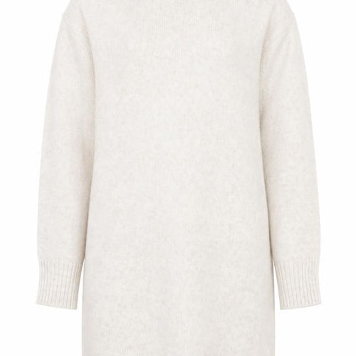H&M Women Beige Knit Jumper Dress Size S High Neck Long Sleeve