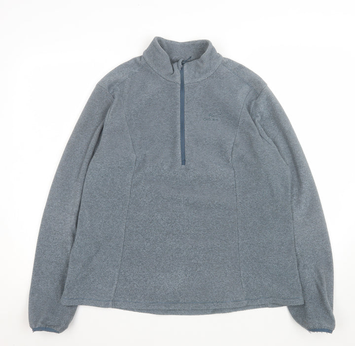 Decathlon Men Grey XL Fleece 1/2 Zip Pullover Sweatshirt