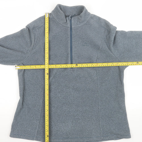 Decathlon Men Grey XL Fleece 1/2 Zip Pullover Sweatshirt