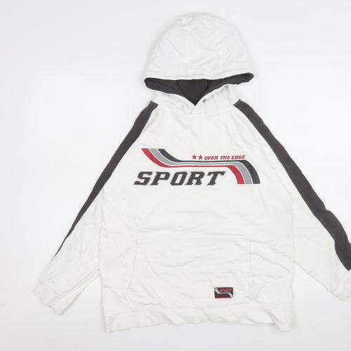Rebel Teens White & Black Sport Hoodie 31-32in Chest Pullover
