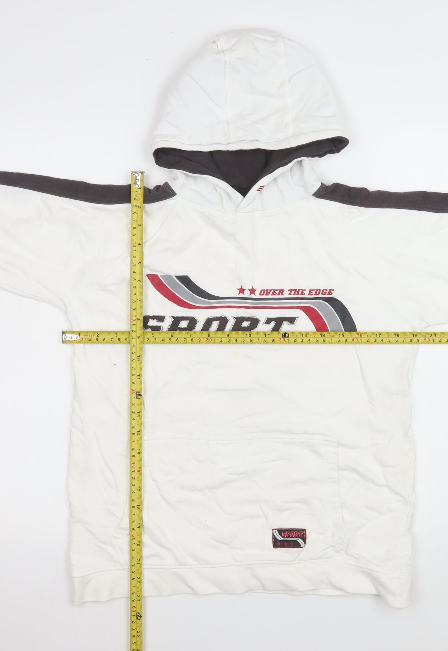 Rebel Teens White & Black Sport Hoodie 31-32in Chest Pullover