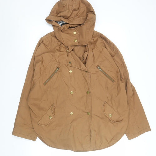 Next Women’s Brown Hooded Anorak Jacket Size 14 Cotton Lined