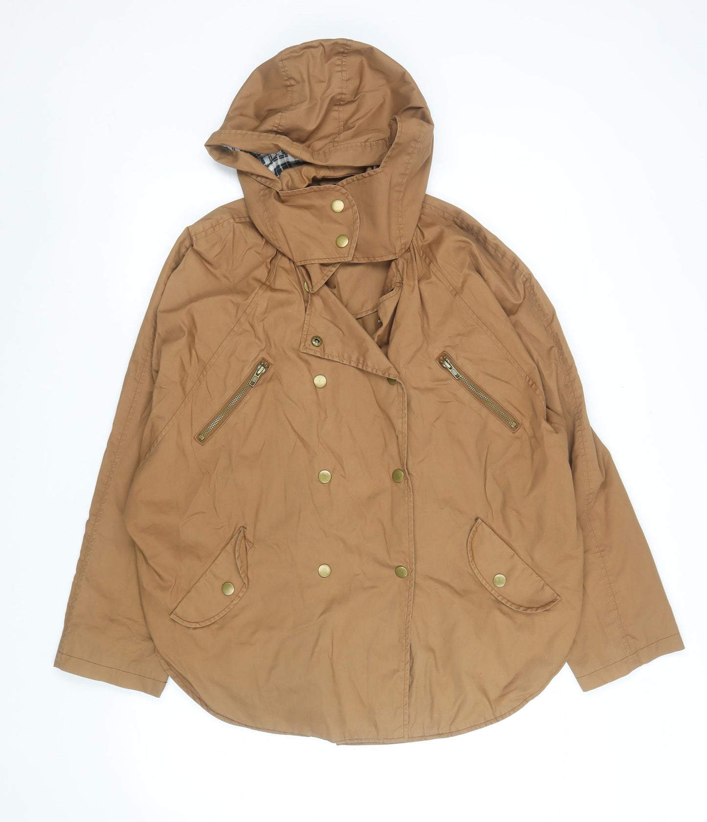 Next Women’s Brown Hooded Anorak Jacket Size 14 Cotton Lined