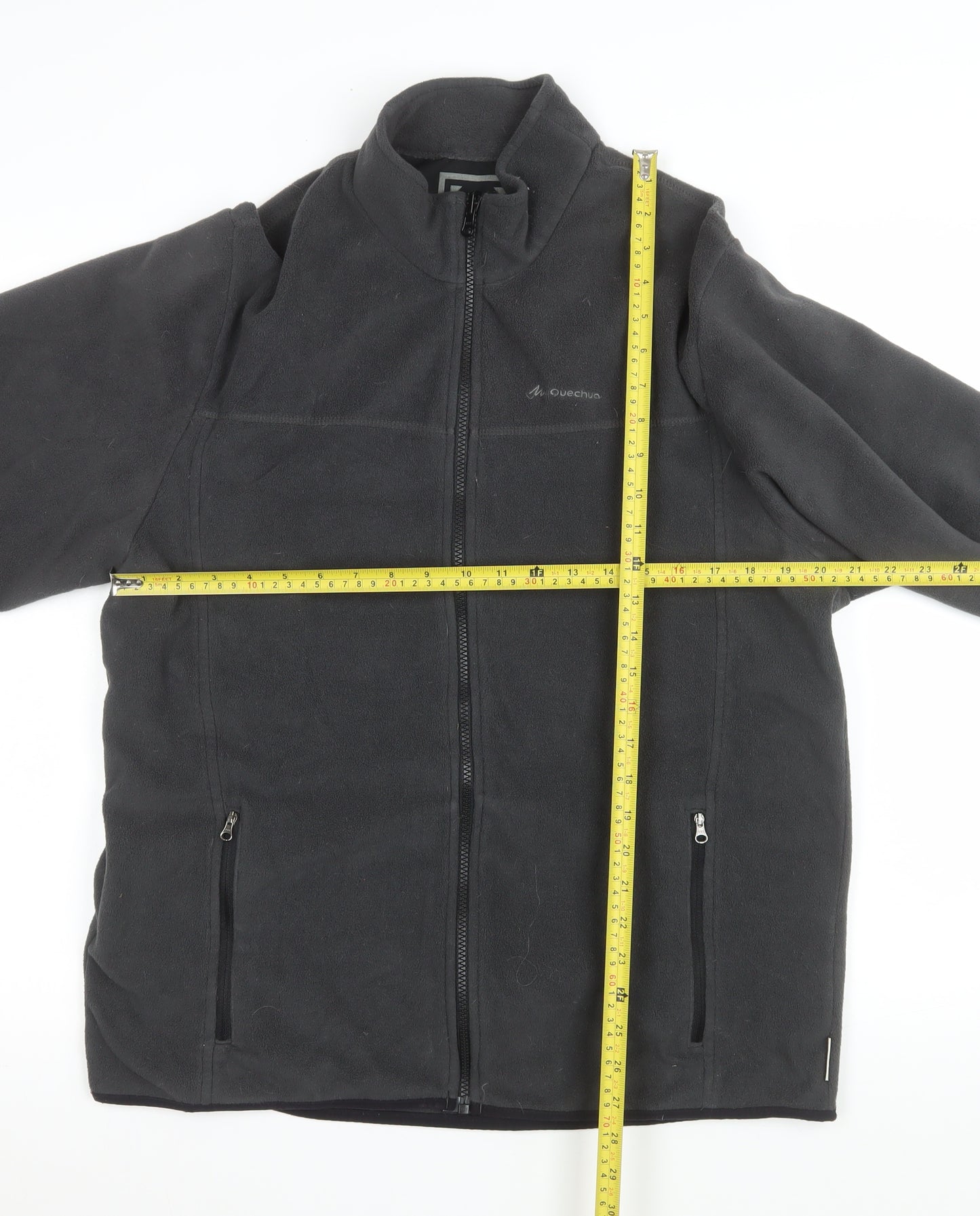 Quechua Men's Black 2XL Fleece Full Zip Jacket Outdoor Hiking