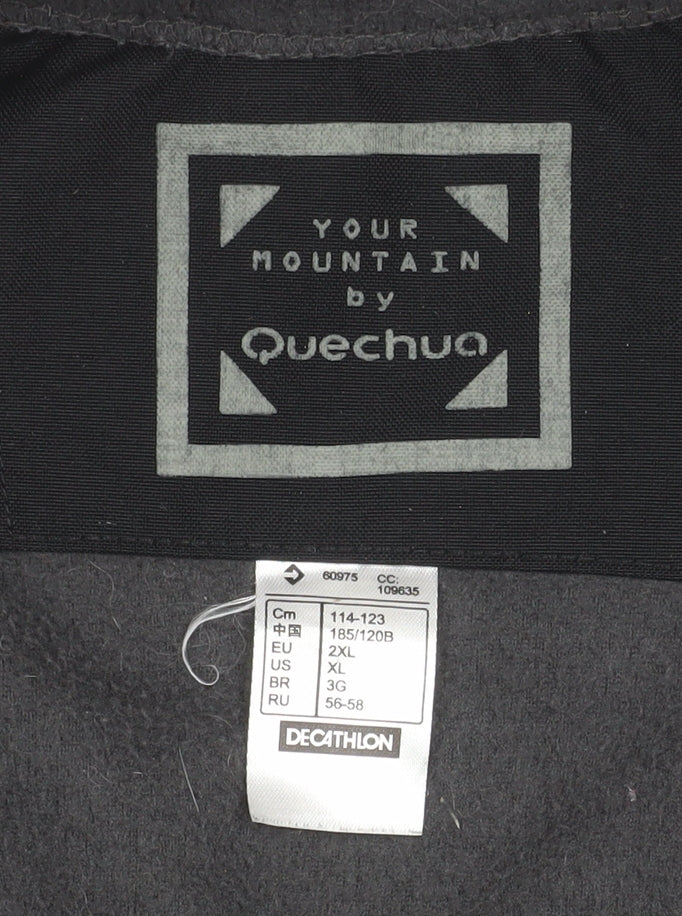 Quechua Men's Black 2XL Fleece Full Zip Jacket Outdoor Hiking