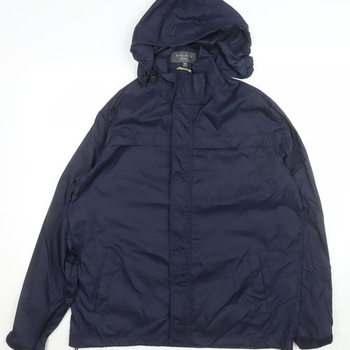 Project Basic Men's Blue Hooded Windbreaker Jacket Size M
