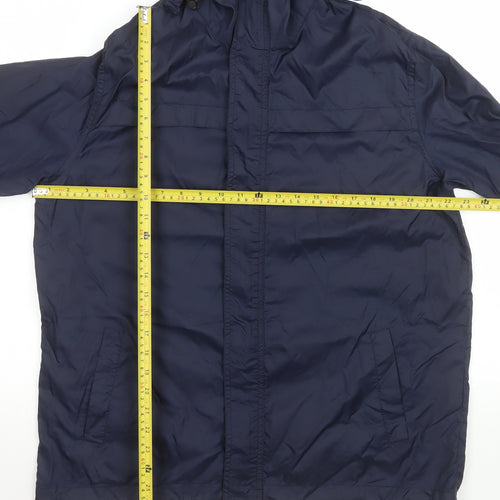 Project Basic Men's Blue Hooded Windbreaker Jacket Size M