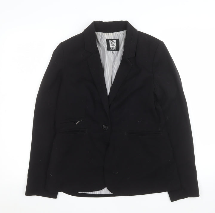 Debenhams The Collection Petite Black Single-Breasted Blazer Size 10