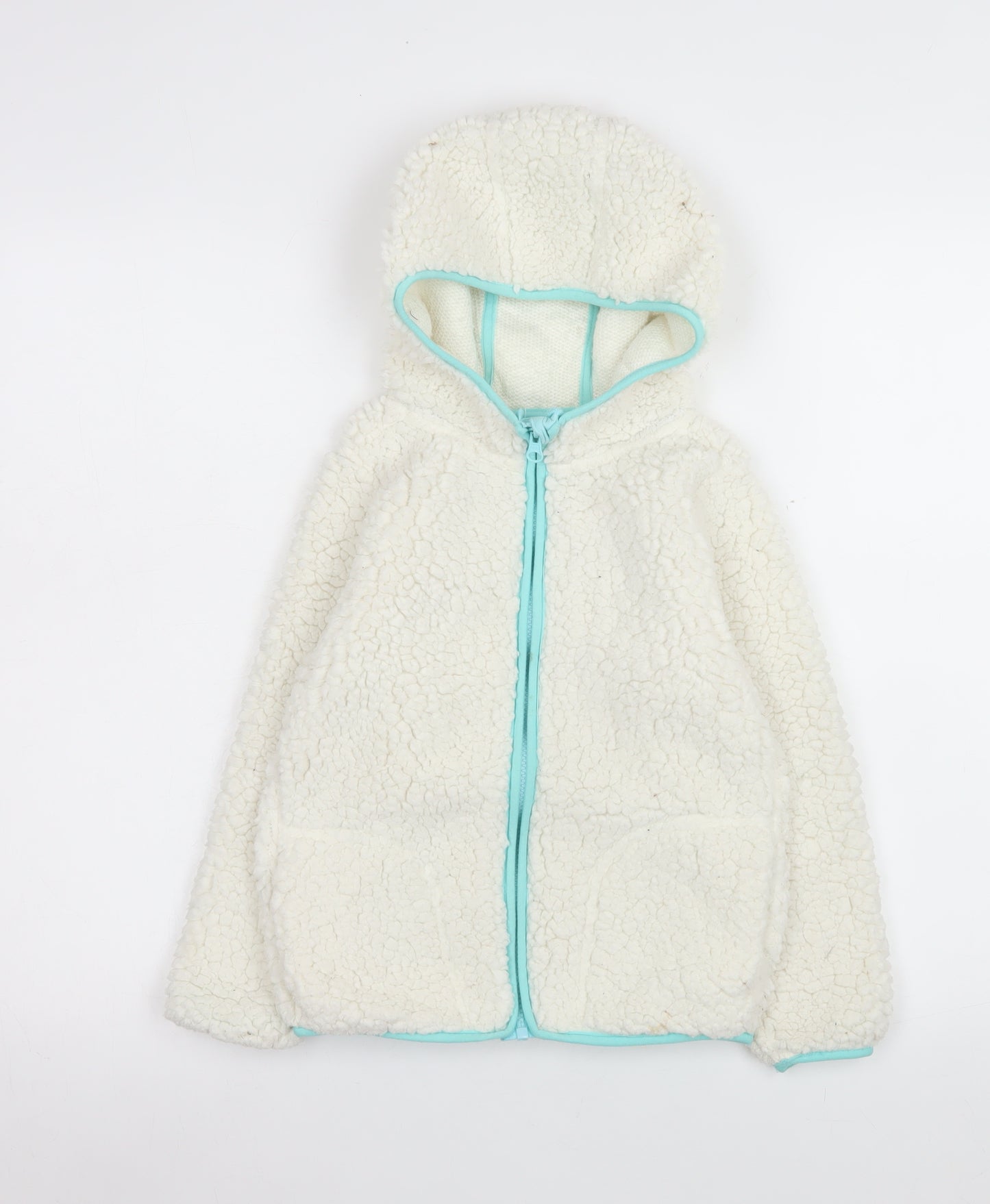 Crane Girls Ivory Hooded Fleece Full Zip Jacket 7-8 Years