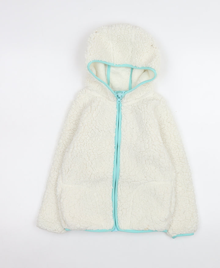 Crane Girls Ivory Hooded Fleece Full Zip Jacket 7-8 Years