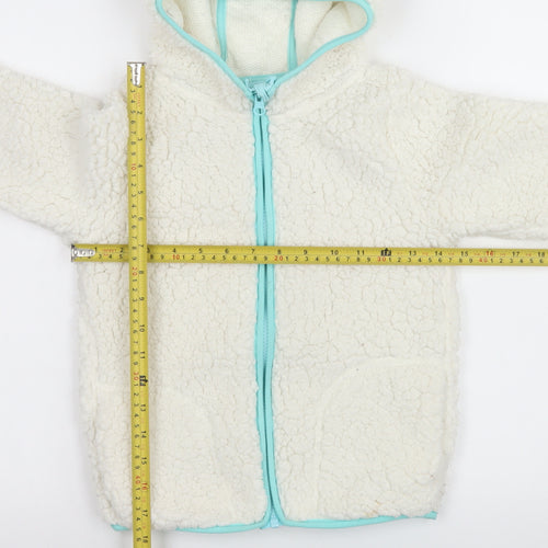 Crane Girls Ivory Hooded Fleece Full Zip Jacket 7-8 Years