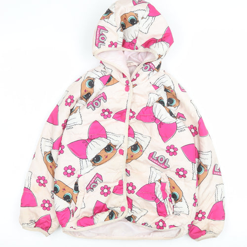 LOL Surprise Girls Pink Hooded Puffer Jacket Coat Age 8 Years