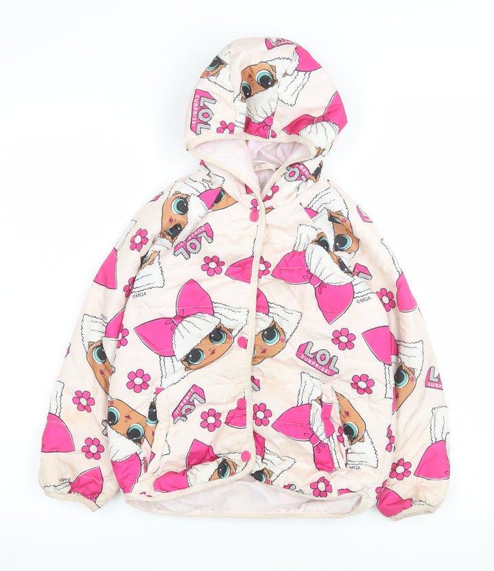LOL Surprise Girls Pink Hooded Puffer Jacket Coat Age 8 Years