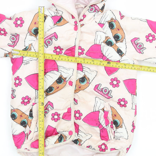LOL Surprise Girls Pink Hooded Puffer Jacket Coat Age 8 Years