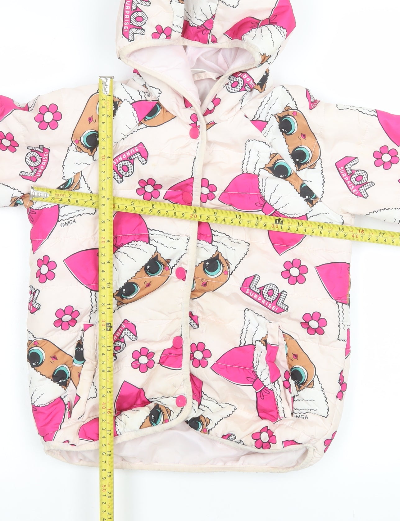 LOL Surprise Girls Pink Hooded Puffer Jacket Coat Age 8 Years