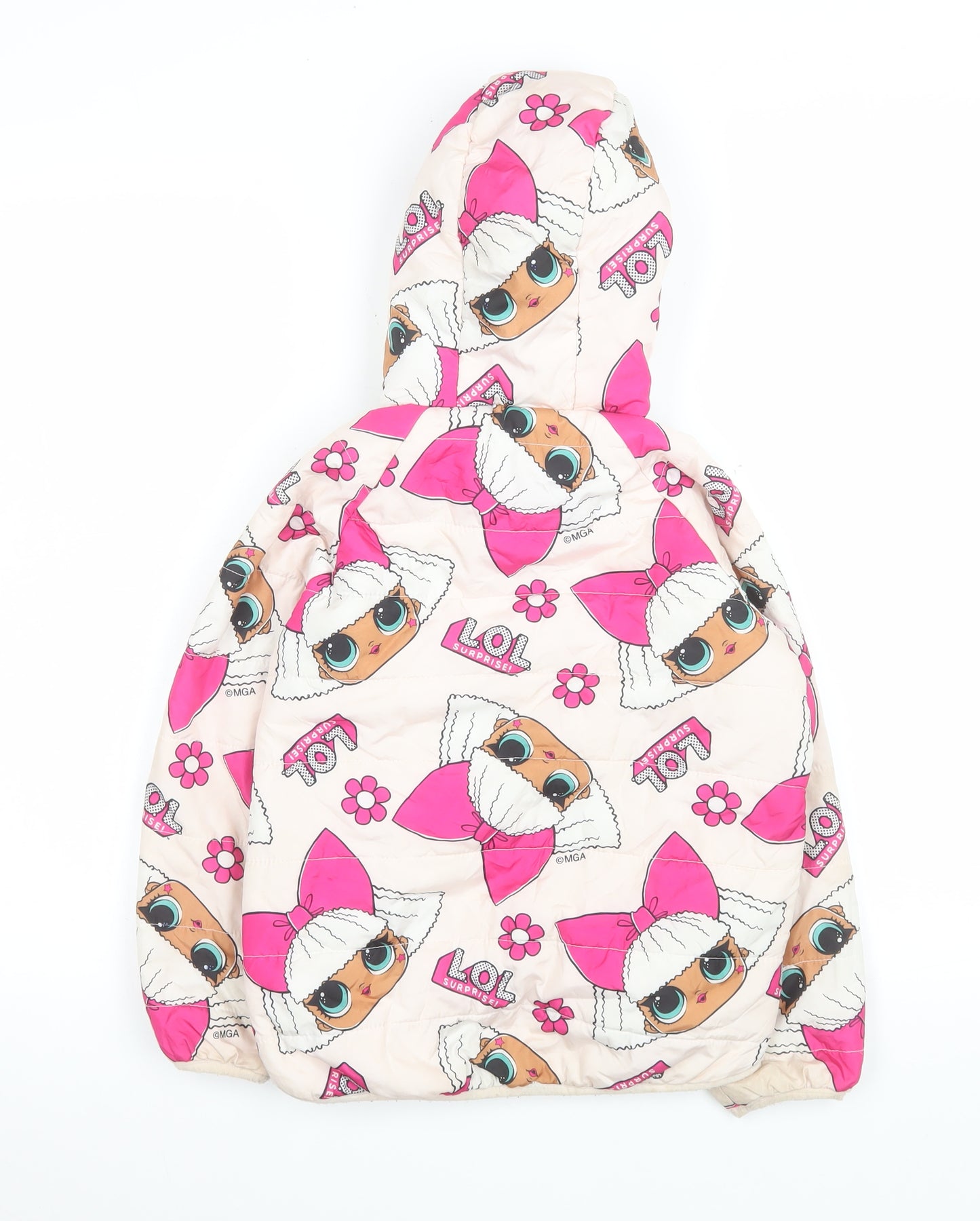 LOL Surprise Girls Pink Hooded Puffer Jacket Coat Age 8 Years