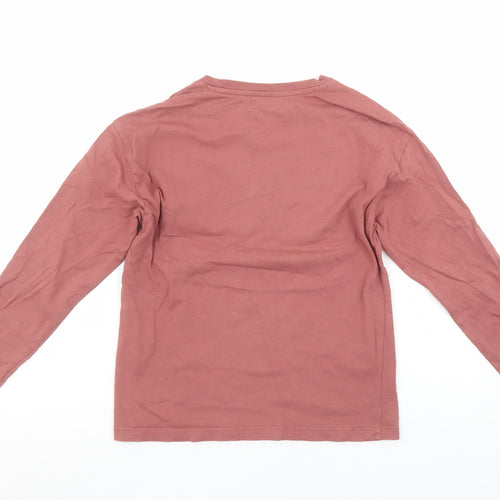 Zara Boys Pink Long Sleeve Skateboard Graphic Cotton T-Shirt 8 Years