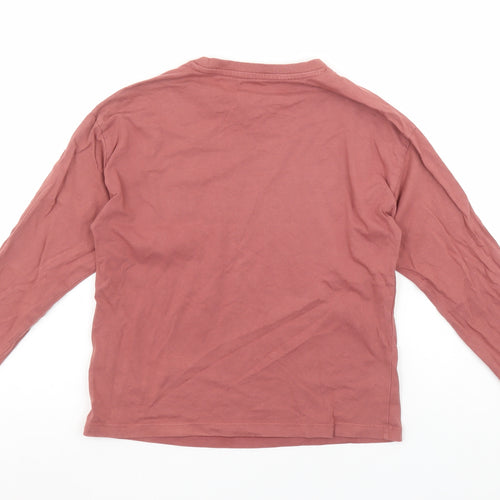 ZARA Boys Brown Long Sleeve Graphic Skateboard Cotton T-Shirt 8 Years