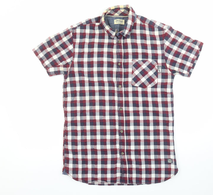 Jack & Jones Men’s Multicoloured Check Cotton Short Sleeve Shirt Size M