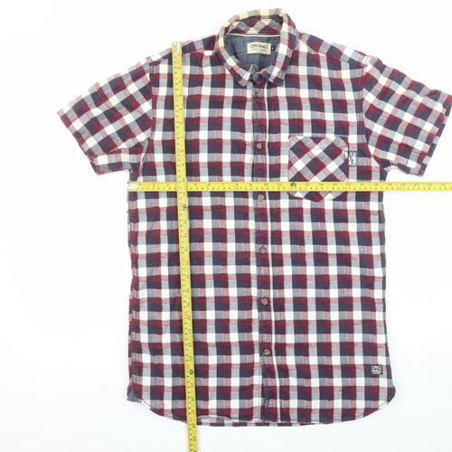 Jack & Jones Men’s Multicoloured Check Cotton Short Sleeve Shirt Size M