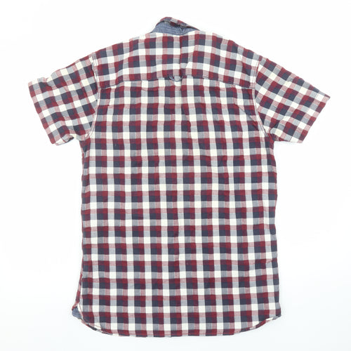 Jack & Jones Men’s Multicoloured Check Cotton Short Sleeve Shirt Size M