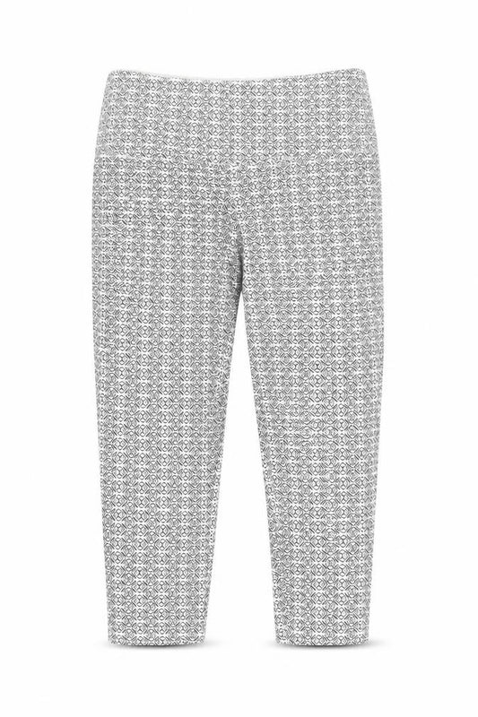 Suavé Womens Black Geometric Capri Leggings Small Tummy Control