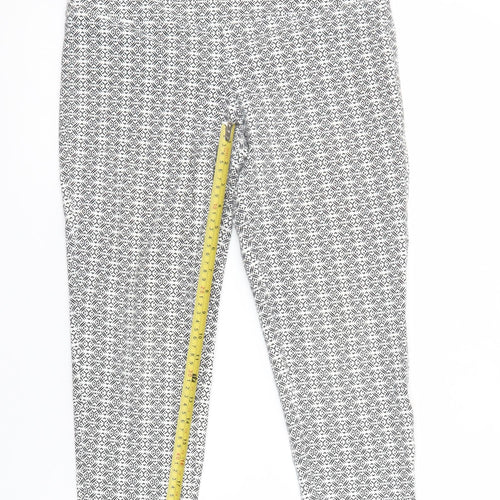 Suavé Womens Black Geometric Capri Leggings Small Tummy Control