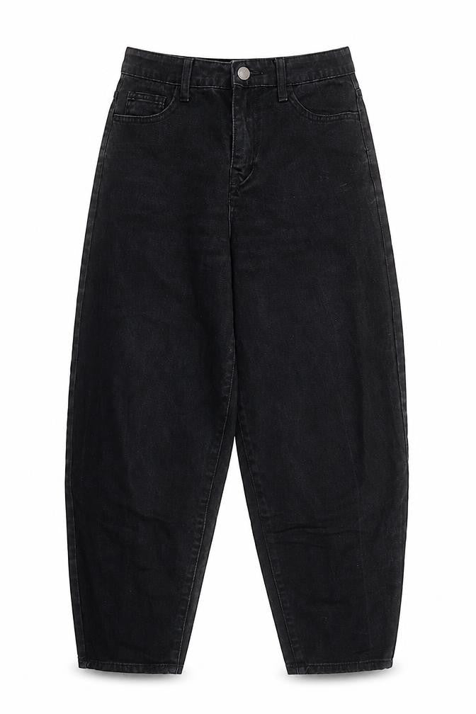 Vila Womens Black High Rise Mom Jeans Size 10 Relaxed Fit