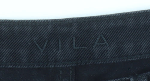 Vila Womens Black High Rise Mom Jeans Size 10 Relaxed Fit