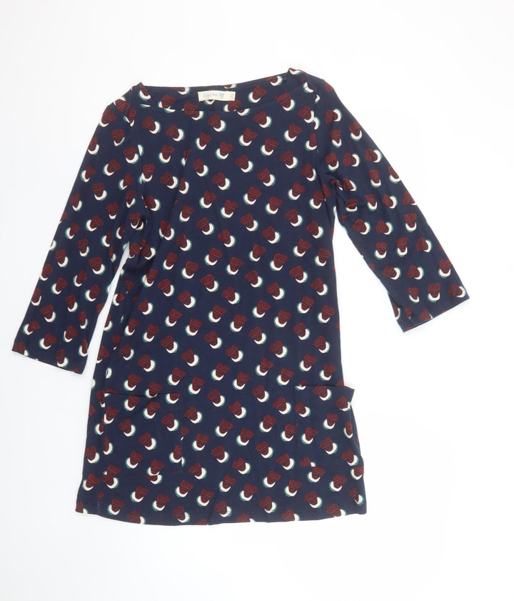 Lily & Me Women’s Blue Geometric Cotton Shift Dress Size 8