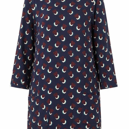 Lily & Me Women’s Blue Geometric Cotton Shift Dress Size 8