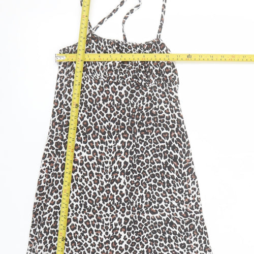PrettyLittleThing Women’s Brown Leopard Print Slip Dress Size 6