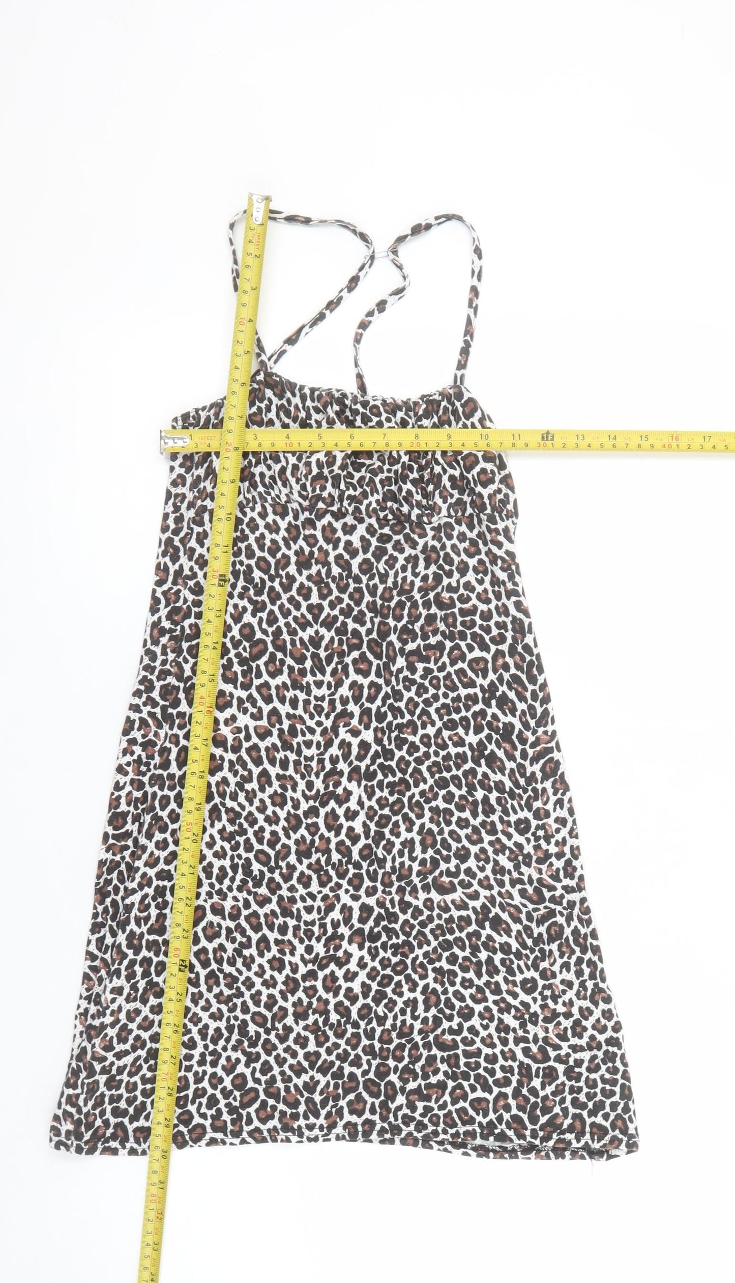 PrettyLittleThing Women’s Brown Leopard Print Slip Dress Size 6