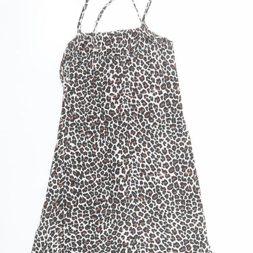 PrettyLittleThing Women’s Brown Leopard Print Slip Dress Size 6