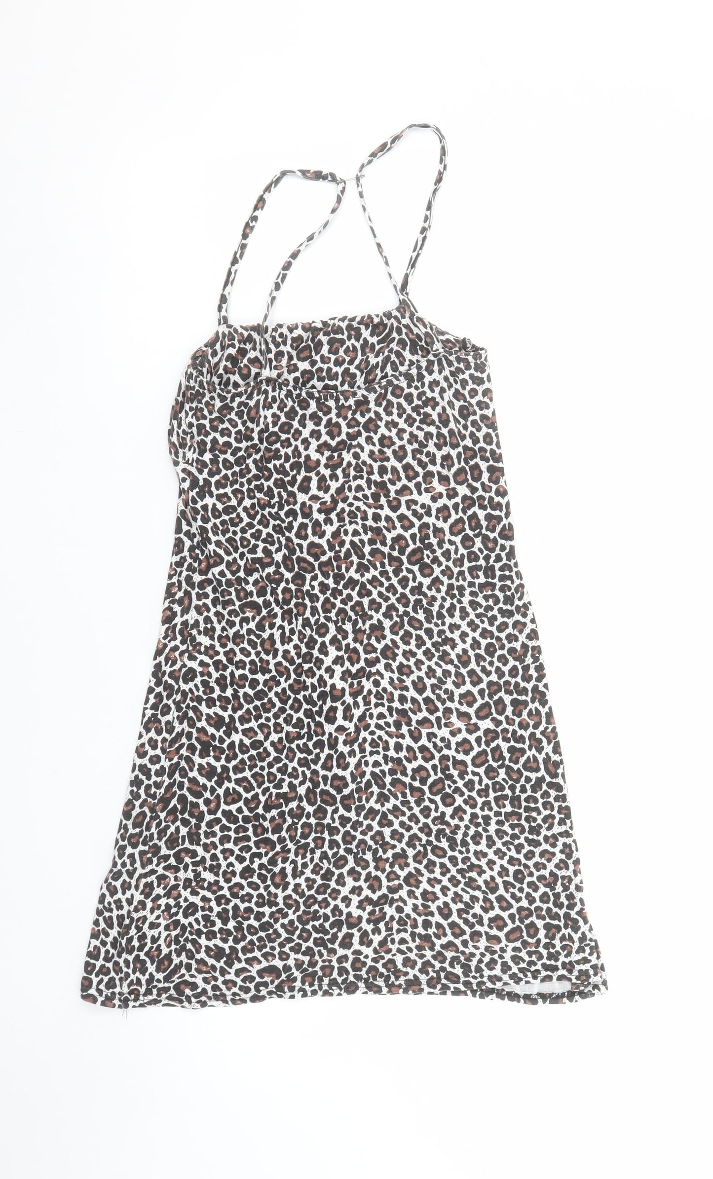 PrettyLittleThing Women’s Brown Leopard Print Slip Dress Size 6
