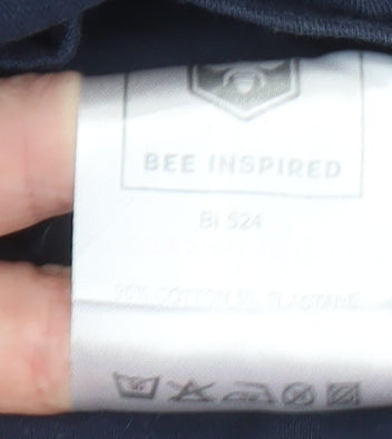 Bee Inspired Men Blue Colourblock Long Sleeve Slim Fit T-Shirt M