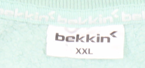 Bekkin Women’s Mint Green XXL V-Neck Pullover Sweatshirt