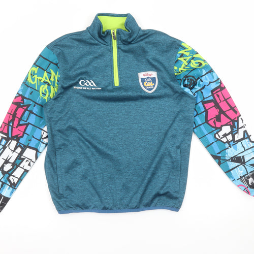 Masita Boys Blue Graphic 1/4 Zip Pullover Sweatshirt Size 4 Years