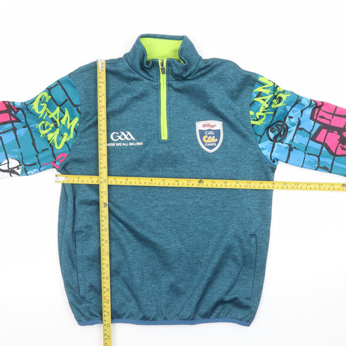 Masita Boys Blue Graphic 1/4 Zip Pullover Sweatshirt Size 4 Years