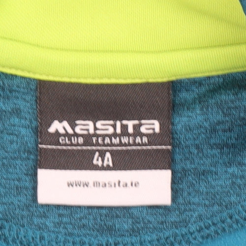 Masita Boys Blue Graphic 1/4 Zip Pullover Sweatshirt Size 4 Years