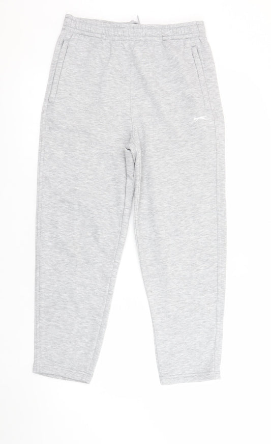 Slazenger Boys Grey Jogger Trousers 11-12 Years Elastic Waist Pockets